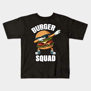 Dabbing Burger Lover, Burger Squad Kids T-Shirt